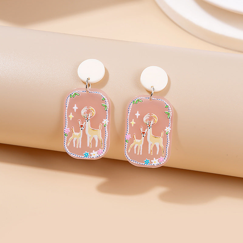 Wholesale Jewelry Cute Doll Cartoon Acrylic Earrings